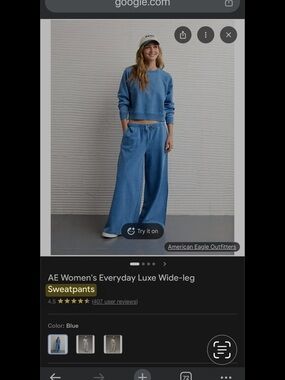 American Eagle Outfitters blue wide-leg sweatpants